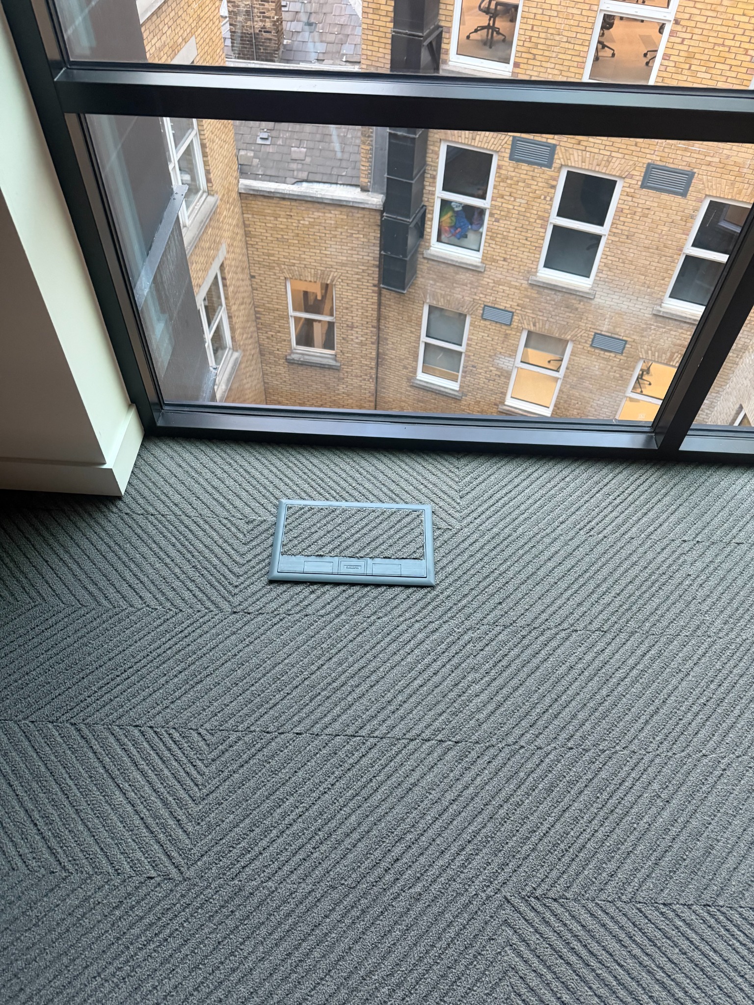 Floor power box installation at Cannon Street office